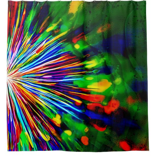 Regenbogenexplosion Duschvorhang (Vorderseite)