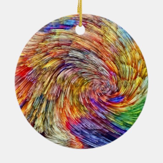 Regenbogenexplosion Keramik Ornament (Hinten)