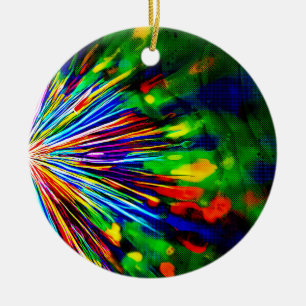 Regenbogenexplosion Keramik Ornament