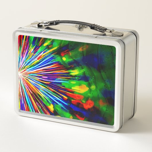 Regenbogenexplosion Metall Brotdose (Rückseite)