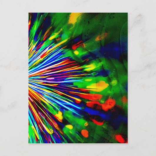 Regenbogenexplosion Postkarte (Vorderseite)