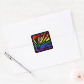 Regenbogenexplosion Quadratischer Aufkleber (Umschlag)