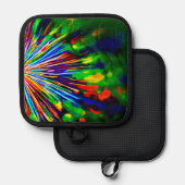 Regenbogenexplosion Topflappen (Vorderseite/Rückseite)