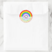 Regenbogenexplosive Sterne Runder Aufkleber (Tasche)
