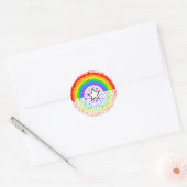 Regenbogenexplosive Sterne Runder Aufkleber (Umschlag)