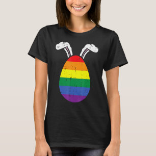 Regenbogenfahne Ei Bunny Oars Gay Pride Osterhase T-Shirt