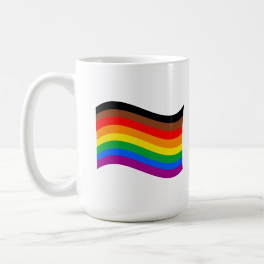 Regenbogenfahne Philly Pride schwenkend Kaffeetasse (Links)