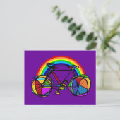 Regenbogenfahrrad coole Farben Postkarte (Stehend Vorderseite)