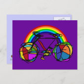 Regenbogenfahrrad coole Farben Postkarte (Vorne/Hinten)