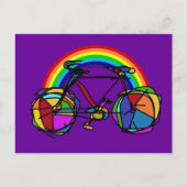 Regenbogenfahrrad coole Farben Postkarte (Vorderseite)
