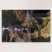 Regenbogenfälle in Watkins Glen mit Herbstblättern Puzzle (Horizontal)