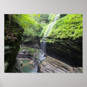 Regenbogenfälle, Watkins Glen Staat Park, New York Poster