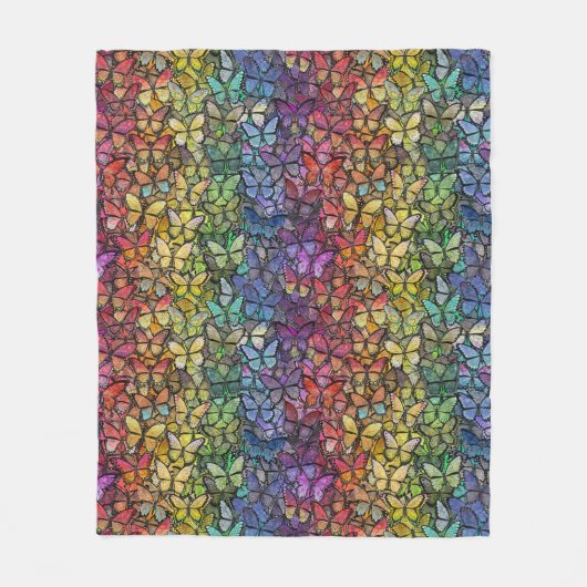 Regenbogenfantasy-Schmetterlinge Fleecedecke (Vorderseite)