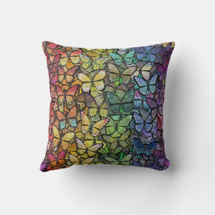 Regenbogenfantasy-Schmetterlinge Kissen