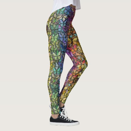 Regenbogenfantasy-Schmetterlinge Leggings (Rechts)