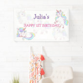 Regenbogenfarbe Kindermädchen Geburtstag Banner (Insitu)