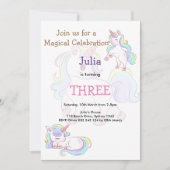 Regenbogenfarbe Kindermädchen Geburtstag Einladung (Vorderseite)