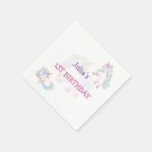 Regenbogenfarbe Kindermädchen Geburtstag Serviette (Ecke)