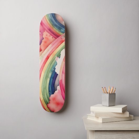 Regenbogenfarbe Skateboard (Wandkunst)