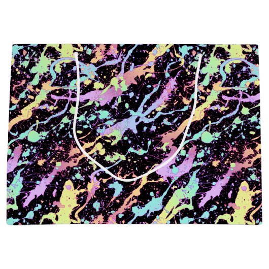 Regenbogenfarbe Spritze extrem: Große Geschenktüte (Vorderseite)