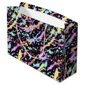 Regenbogenfarbe Spritze extrem: Große Geschenktüte (Rückseite Schrägansicht)