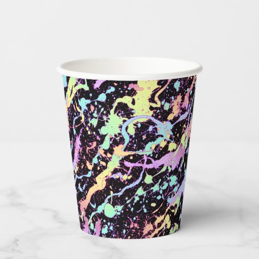 Regenbogenfarbe Spritze extrem: Pappbecher (Rückseite)