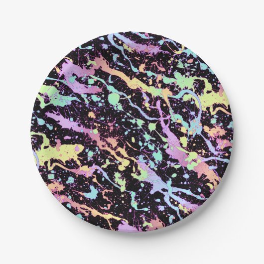 Regenbogenfarbe Spritze extrem: Pappteller (Vorderseite)