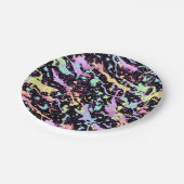 Regenbogenfarbe Spritze extrem: Pappteller (Schrägansicht)