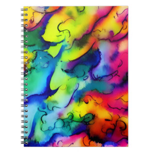Regenbogenfarben abstrakte Aquarellmalerei Notizblock