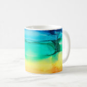 Regenbogenfarben, abstrakter Acrylmix. Kaffeetasse (VorderseiteRechts)