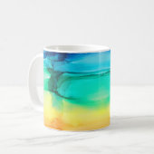 Regenbogenfarben, abstrakter Acrylmix. Kaffeetasse (Vorderseite Links)