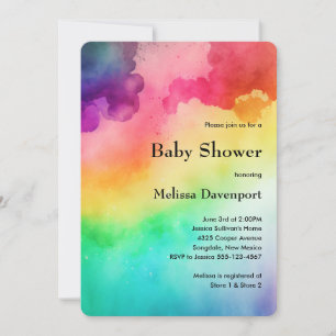 Regenbogenfarben abstraktes Design Baby Shower Einladung
