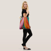 Regenbogenfarben abstraktes Gemälde Georgia O'Keef Tasche (Am Model)