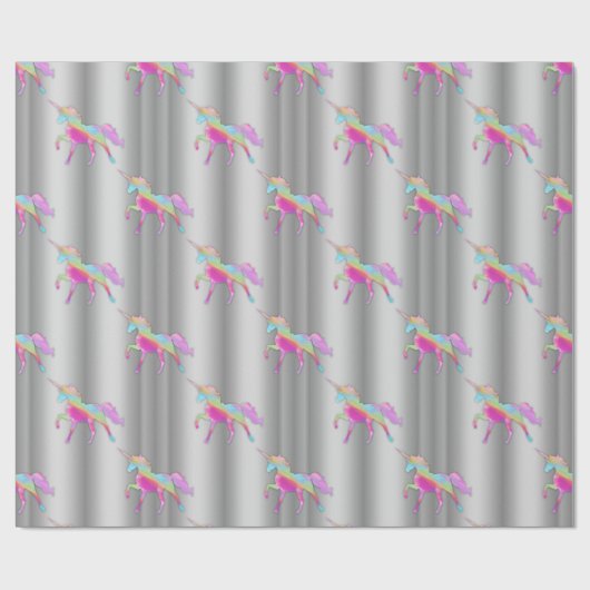 Regenbogenfarben auf Silber Geschenkpapier (Flach)