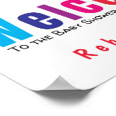 Regenbogenfarben Babydusche Poster (Ecke)