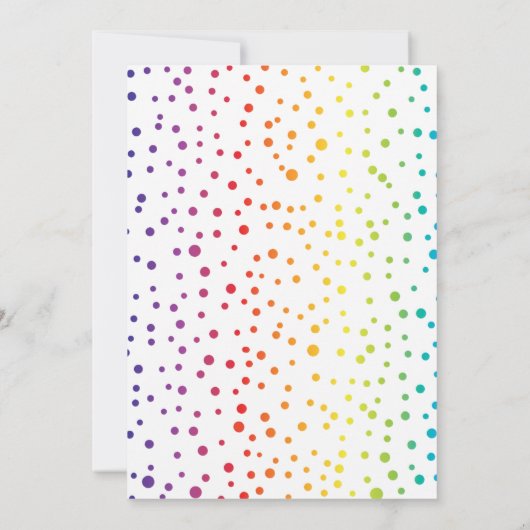 Regenbogenfarben Bäume, Dots lesbische Winterhochz Einladung (Rückseite)