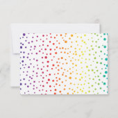 Regenbogenfarben Bäume, Konfetti-Lesben-Hochzeit RSVP Karte (Rückseite)