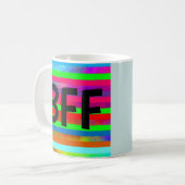 REGENBOGENFARBEN BESTER FREUND BFF KAFFEETASSEN (Vorderseite Links)