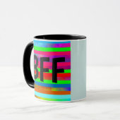 REGENBOGENFARBEN BESTER FREUND BFF KAFFEETASSEN (Vorderseite Links)