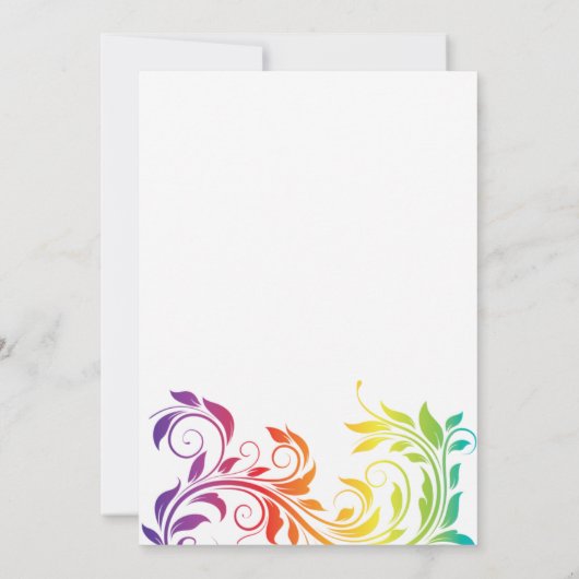 Regenbogenfarben blättriges lesbisches Brautparty Einladung (Rückseite)