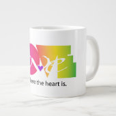 Regenbogenfarben der Liebe Jumbo-Tasse (Vorderseite Rechts)