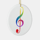 Regenbogenfarben des dreifachen Clef Keramik Ornament (Rechts)