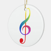 Regenbogenfarben des dreifachen Clef Keramik Ornament (Links)