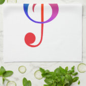 Regenbogenfarben des dreifachen Clef Küchentuch (Gefaltet)