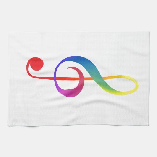 Regenbogenfarben des dreifachen Clef Küchentuch (Horizontal)