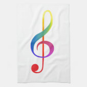 Regenbogenfarben des dreifachen Clef Küchentuch (Vertikal)