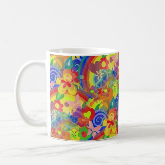 Regenbogenfarben des Powers Blume Kaffeetasse (Links)