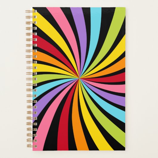 Regenbogenfarben Druck Planer Notizbuch (Vorderseite)
