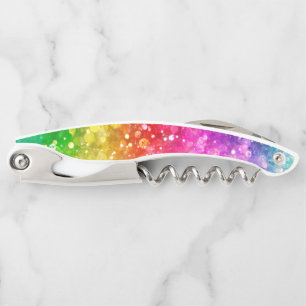 Regenbogenfarben falscher Glitter Kellnermesser