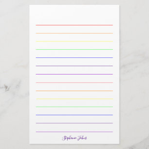 Regenbogenfarben Farbige Hübsche Niedliche Monogr Briefpapier